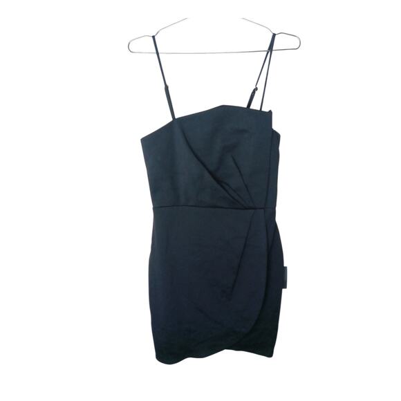 New Lulus Black Mini Dress Size M Party Bodycon Spaghetti Strap USA Made - Picture 2 of 14